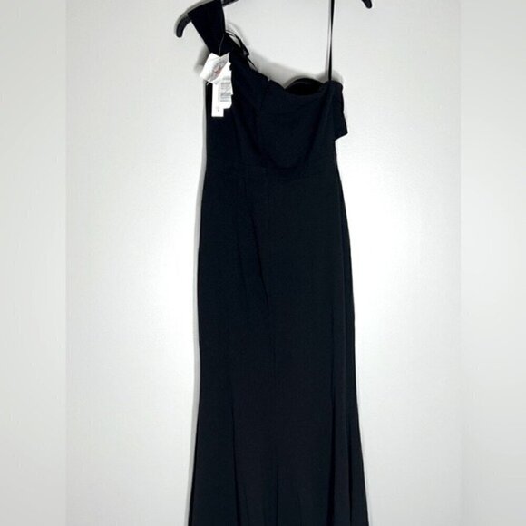 AQUA Scuba Crepe Off-the-Shoulder Gown New evening dress Black Size 8 New - Picture 9 of 13